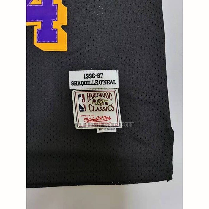 Camiseta Los Angeles Lakers Shaquille O'neal NO 34 Mitchell & Ness 1996-97 Negro